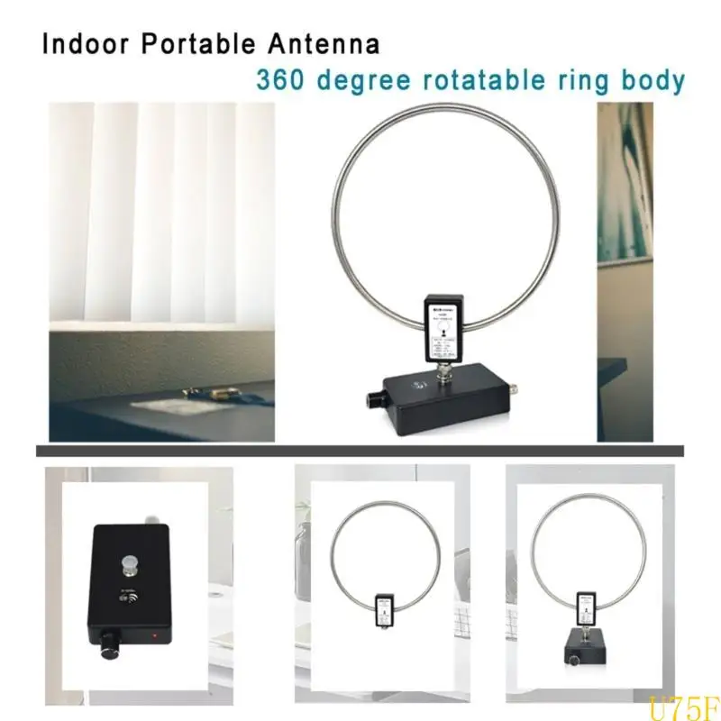 

U75F SW2.30-30MHz MW522-1710KHz Active Receive AntennaSDR Loop Antenna Low Noise