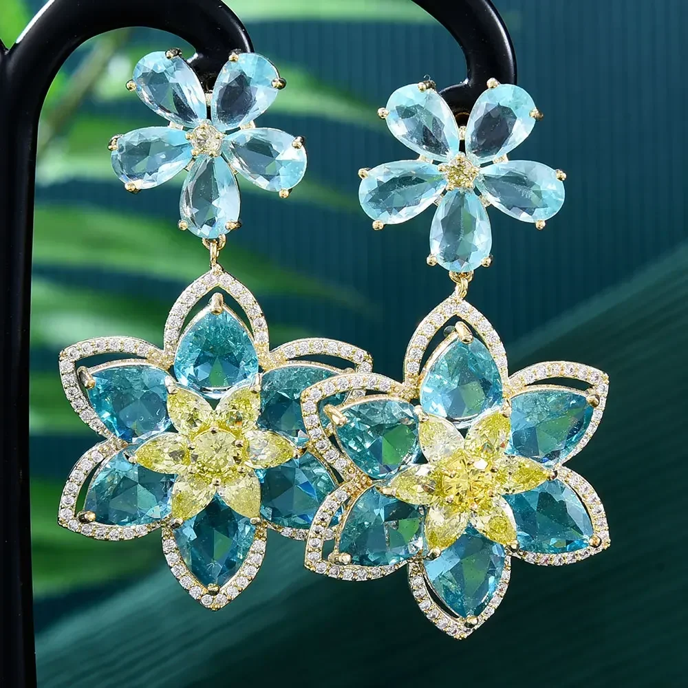 

Kellybola Luxury Trendy Pendant Earrings for Women Girl Daily High Quality Charm Gorgeous Full CZ Noble Lady Bridal Accessories