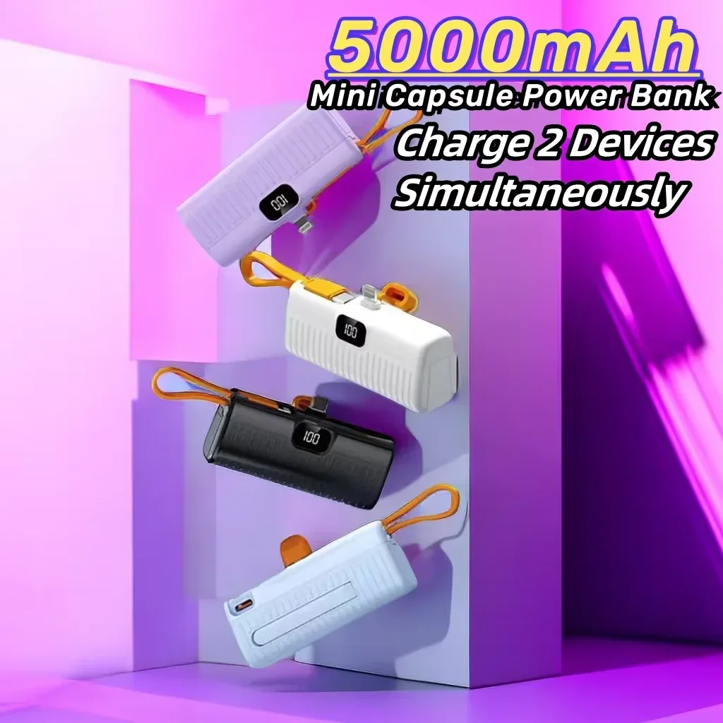 

5000mAh Portable Mini Power Bank Ultra-large Capacity Universal Fast Charging Power Bank Thin Lightweight Power Bank