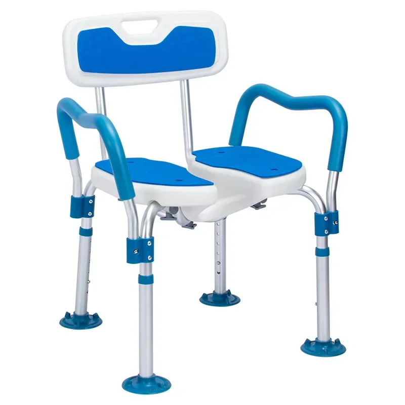 Specialized Bath Aid for Seniors， 9013 Elderly Bathroom Chair, Non-slip Bathing Seat, Shower Chair with Groove Design