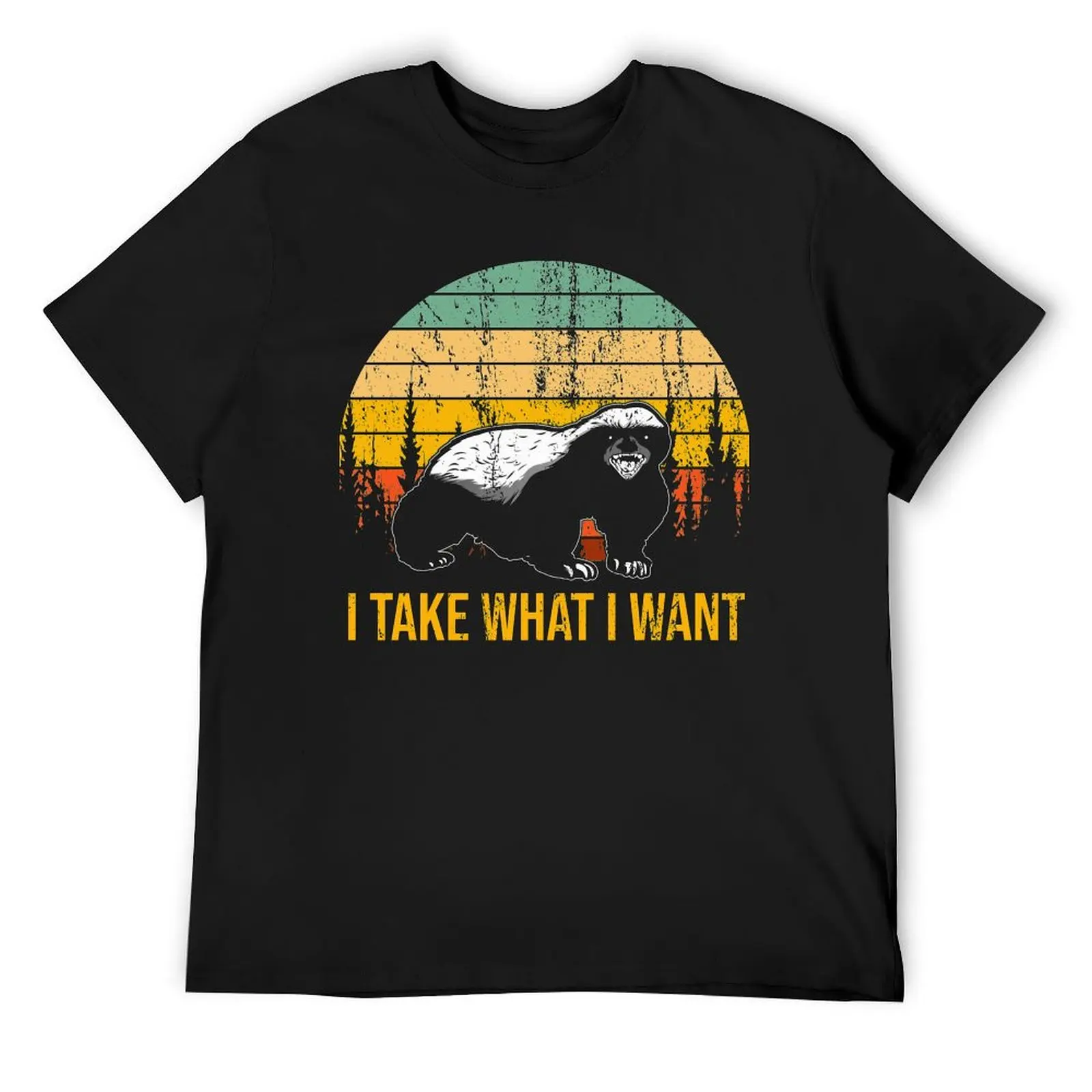 

HONEYBADGER TEAM I DO WHAT I WANT HONEY BADGER DOES'NT CARE T-Shirt vintage clothes Men's t-shirt