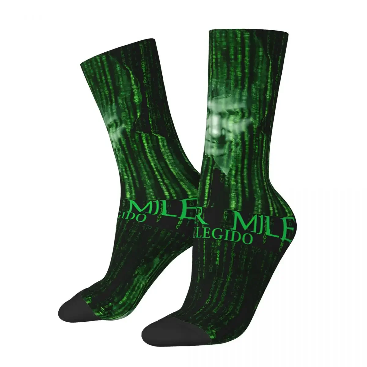 Vintage Javier Milei -The Chosen One - El Elegido Matrix Men's compression Socks Unisex The Matrix Harajuku Seamless Crew Sock