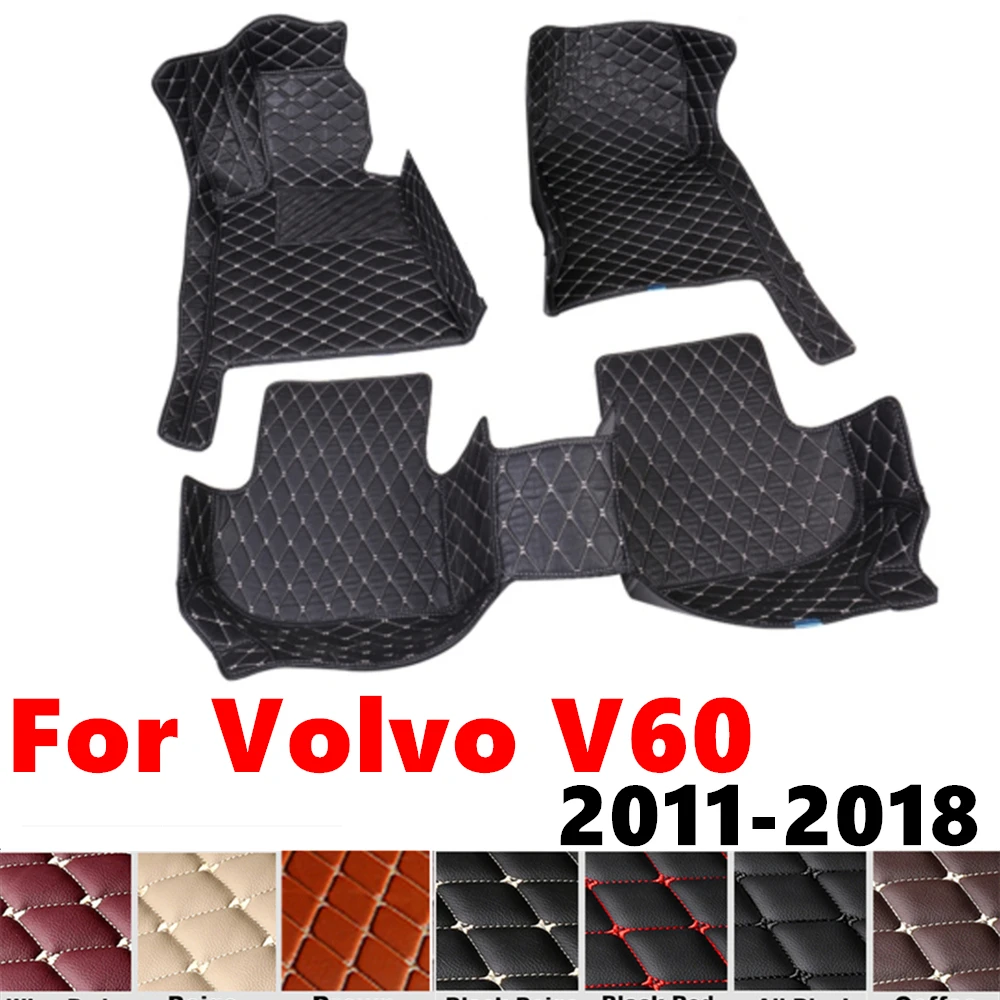 

Автомобильные коврики для Volvo V60 2018 2017 2016-2011, подходят для передних и задних напольных вкладышей, накладки на ножки, коврик, аксессуары для интерьера