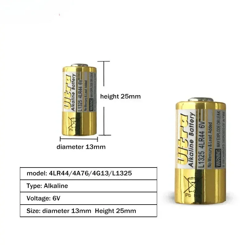 4LR44 6V Alkaline Battery L1325/4AG13/4A76/544 Equivalent  for Car Remote Watch Toy Calculator Key Fob Medical Devices