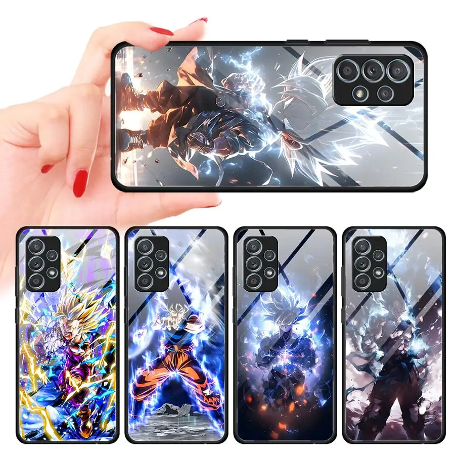 Glass Case for Samsung Galaxy A34 A13 A55 A24 A23 73 A32 A14 A54 A56 A26 A15 A25 A16 A36 A06 Phone Cover A05 A04 Dragon Ball