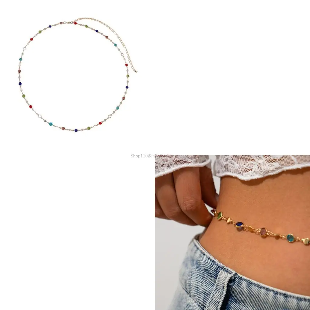 

Glittering Crystal Waist Jewelry Trendy Alloy Body Chain For Parties Daily Outfits