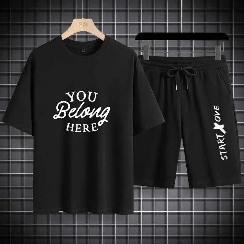 

Men's Stylish Summer Casual Suit Thin Cool Comfortable T-shirt and Shorts Two-piece Suit Wear Comfortable Clothing Every Day