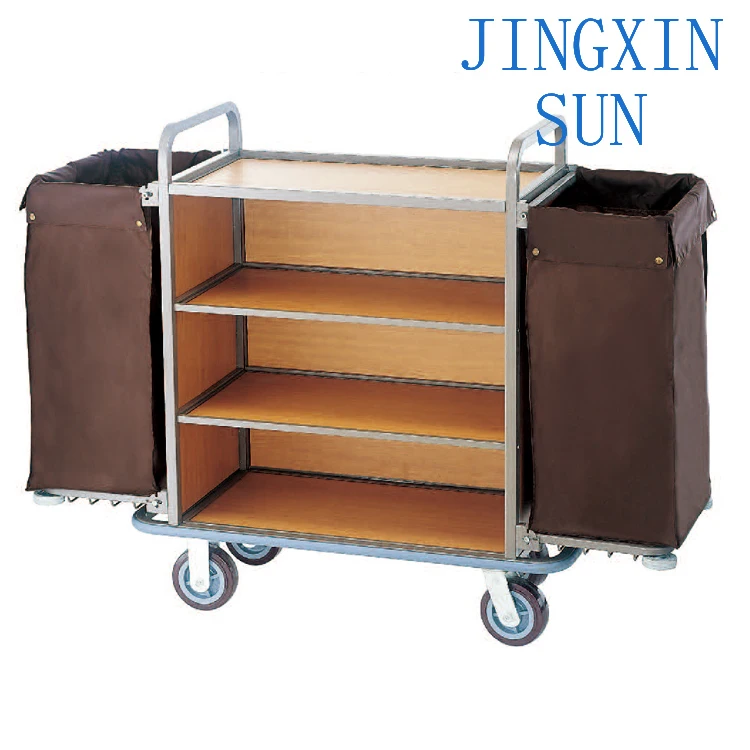 Stainless steel wood room room service shopping cart room service trolley