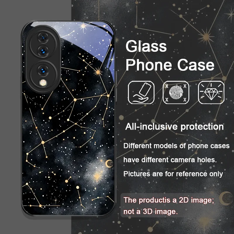 Mystical Starry Sky and Moon Pattern Tempered Glass Phone Case for Redmi Note 15 Pro+ 14 13 12 11T PRO 10 Lite 15C 14C 13C Cover view 4