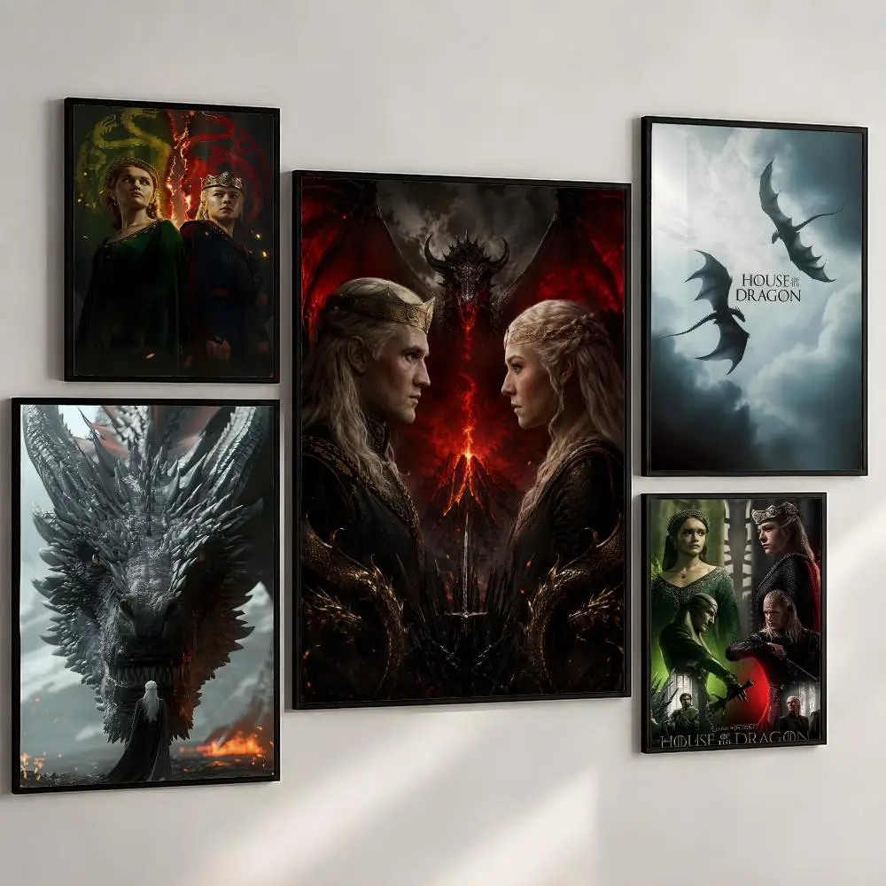 TV House Of The D-Dragon Season 3 Poster PP Wall Art Print Removable Water-Resistant Home Decor for Bedroom Apartment Gift
