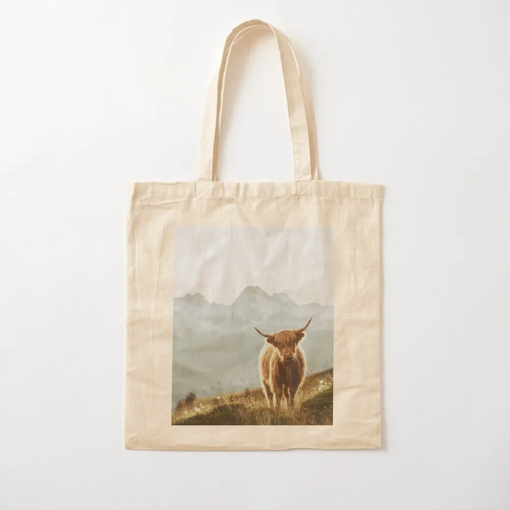 

Highland Cow - Vintage Style Tote Bag tote bag custom woman shopping bag Canvas Tote