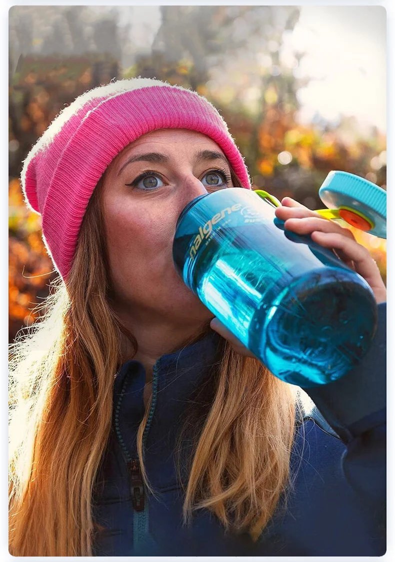 Nalgene 500ml 1L Wasserflasche mit breiter Öffnung, stoßfest, auslaufsicher, für Wandern, Camping, Radfahren, Schule, Reisen, Outdoor-Sport – Detail 9