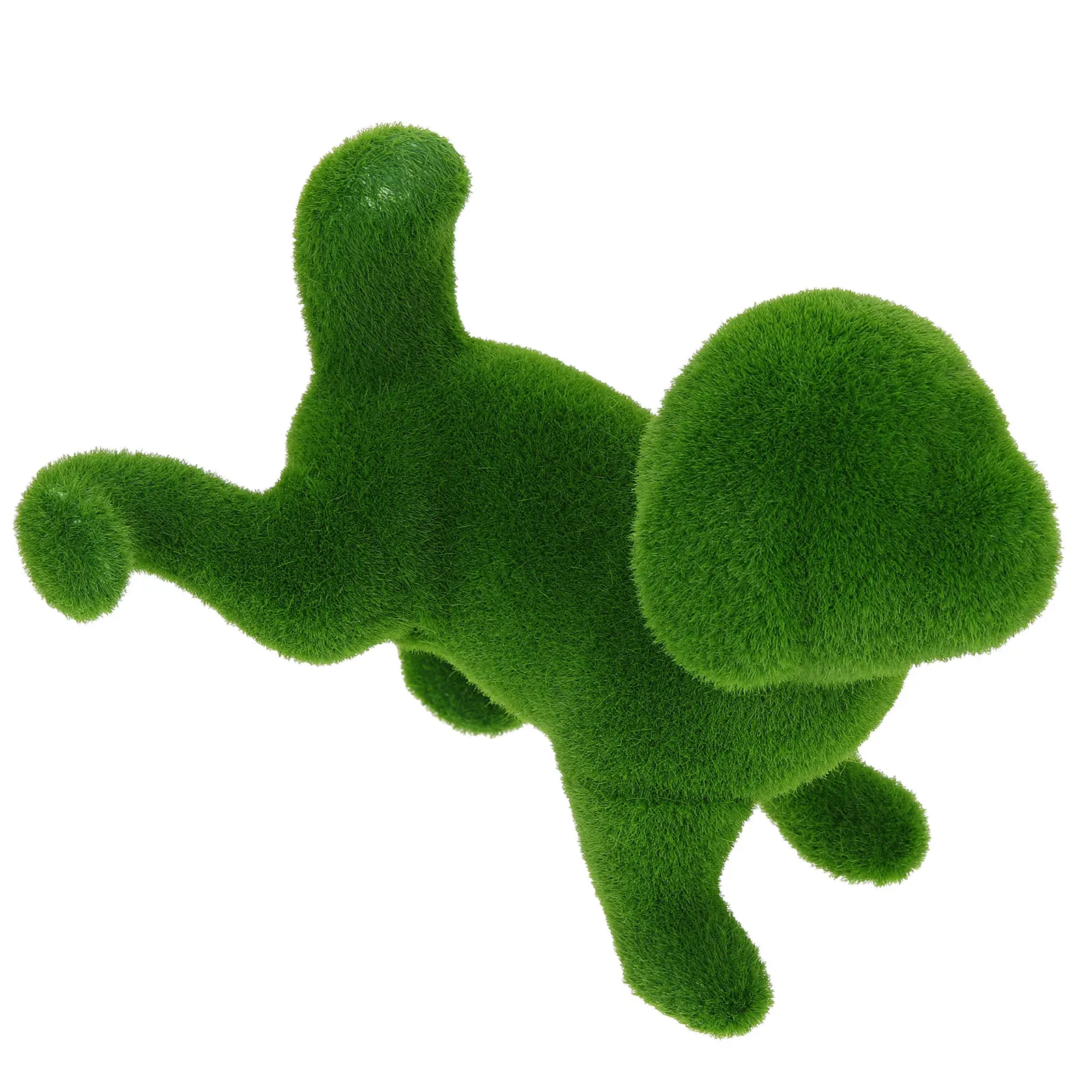 

Miniature Flocking Puppy Sculpture Green Resin Realistic Shape Garden Decor Lawn Statue Outdoor Ornament Courtyard