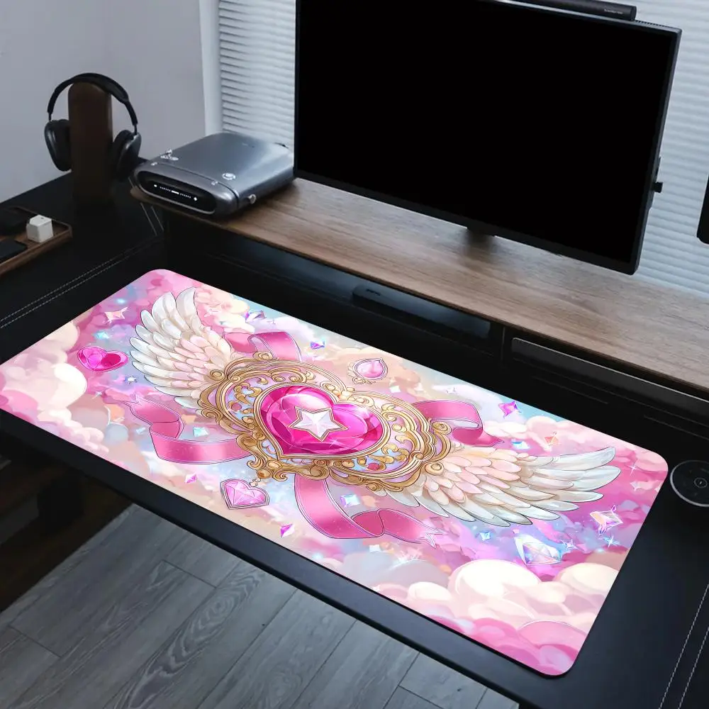 Mysterious Pink Gem Badge Mouse Pad Large Computer Office Game Table Mats Rubber Anti-slip XXL Mouse Mat HDP Long Desk Pads