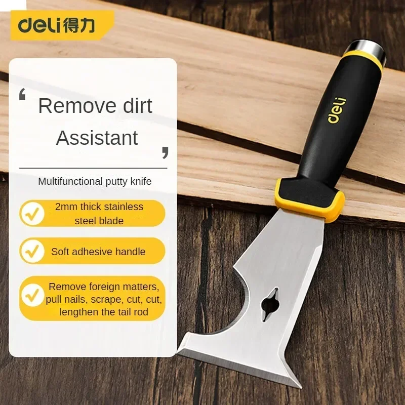 Deli Stainless Steel Putty Knife Scraper Paint Scraper Tool,Multi-Use Drywall Paint Stripper Tool for Scraping Paint & Caulk