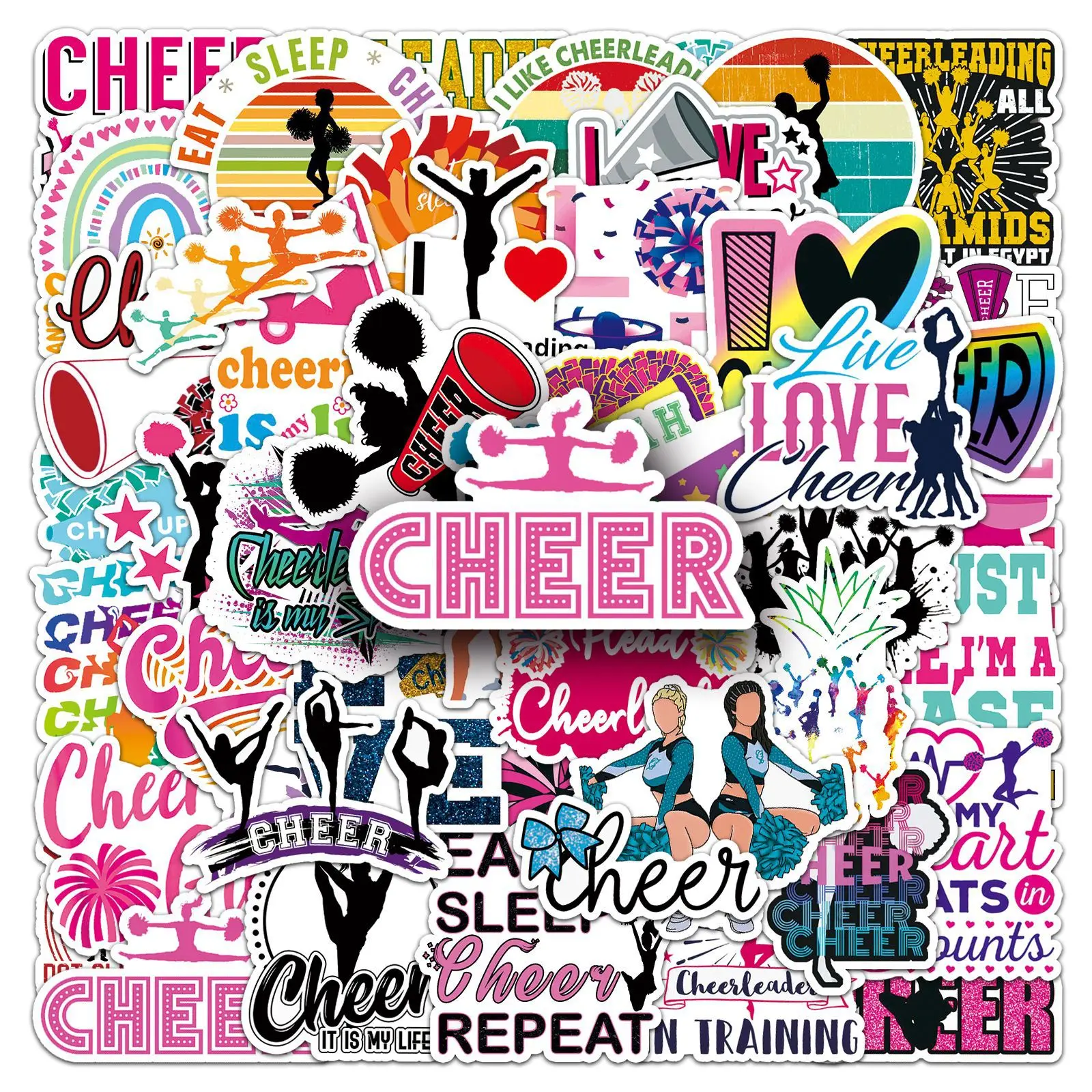

Наклейки для черлидинга, 50 шт., розовые наклейки на тему Cheer Girl Spirit для ноутбука, телефона, скрапбукинга, украшения «сделай сам»