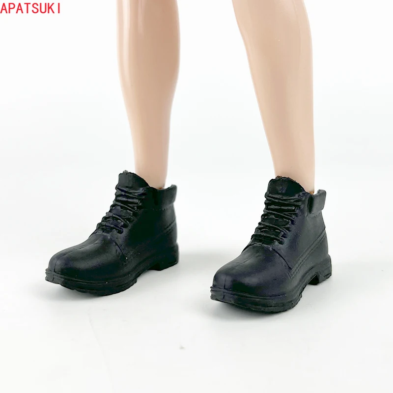 Black Fashion Doll Shoes for Ken Boy Doll Daily Boots for Barbie\'s Boyfriend Prince Ken 1/6 Doll Accessories Kid DIY Toys