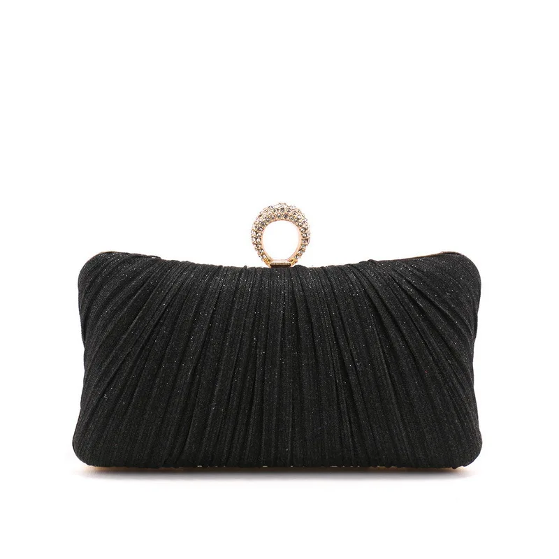 

Sparkling Pleated Evening Bag Versatile Evening Dress Bag for Holding Socialite Gowns Valentine's Day Evening Bag Prom Dinner