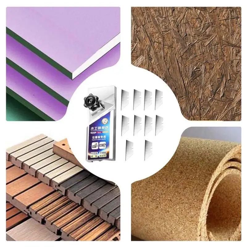 Gipsplaten Trimmer Aluminium Gipsplaat V Cutter Multifunctionele 45 Graden Antislip Rand Afschuining Voor Gipsplaat