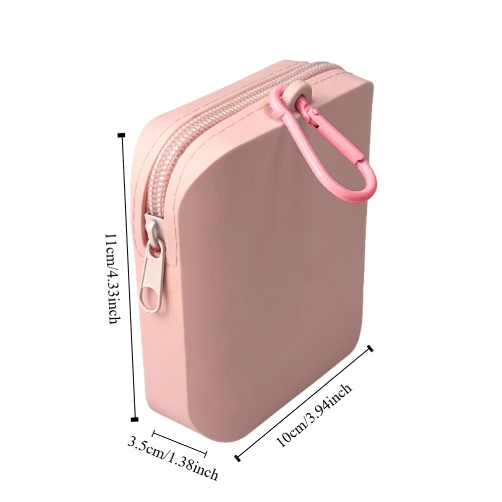 Solid Color Silicone Cosmetic Bag Contrast Color Coin Purse Multifunction Storage Bag Rectangle Large Capacity Small Item Bag