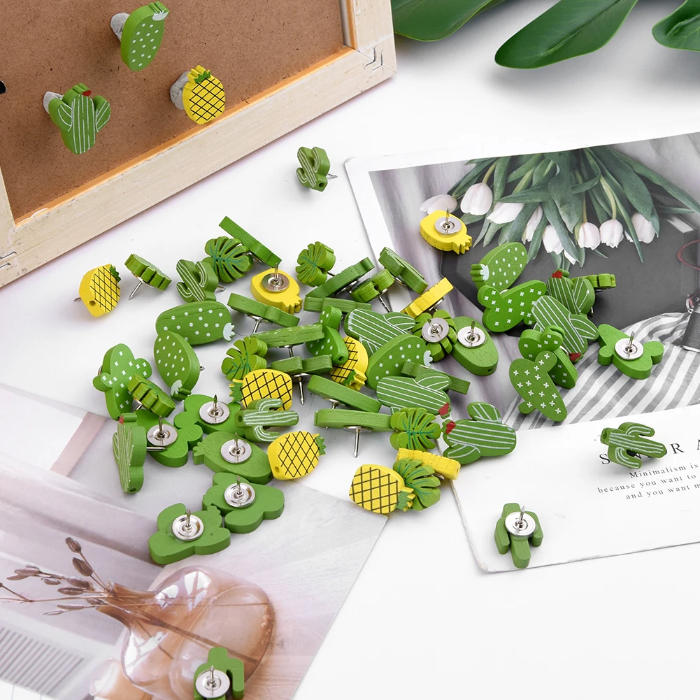 60 stücke nach Hause Briefpapier Klassen zimmer Schule Wand niedlich DIY Kork Board Push Pin Karten Fotos Bulletin kleines Büro dekorative Kaktus