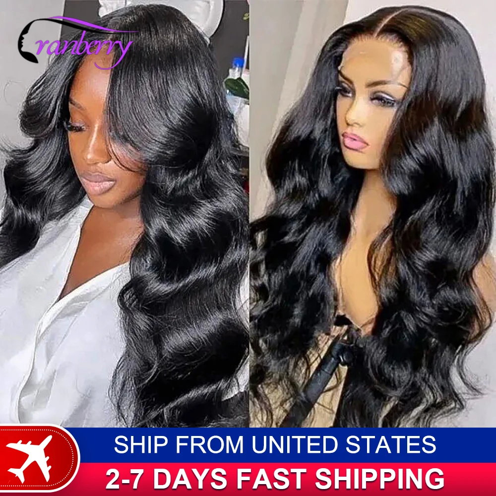 Human Hair Lace Wigs Remy Brazilian Transparent Body Wave 4x4 Lace Closure Wig 180% Density Cranberry Hair 4x4 Lace Front Wig