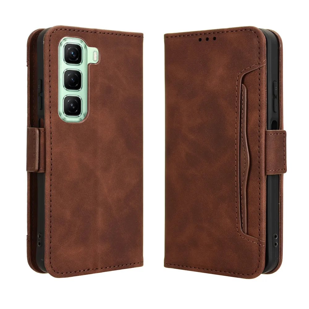 Wallet Cases For Infinix Hot 50 4G / 5G Leather Case, Magnetic Closure Book Flip Cover, Photo Card Holder, Mobile Phone Bags