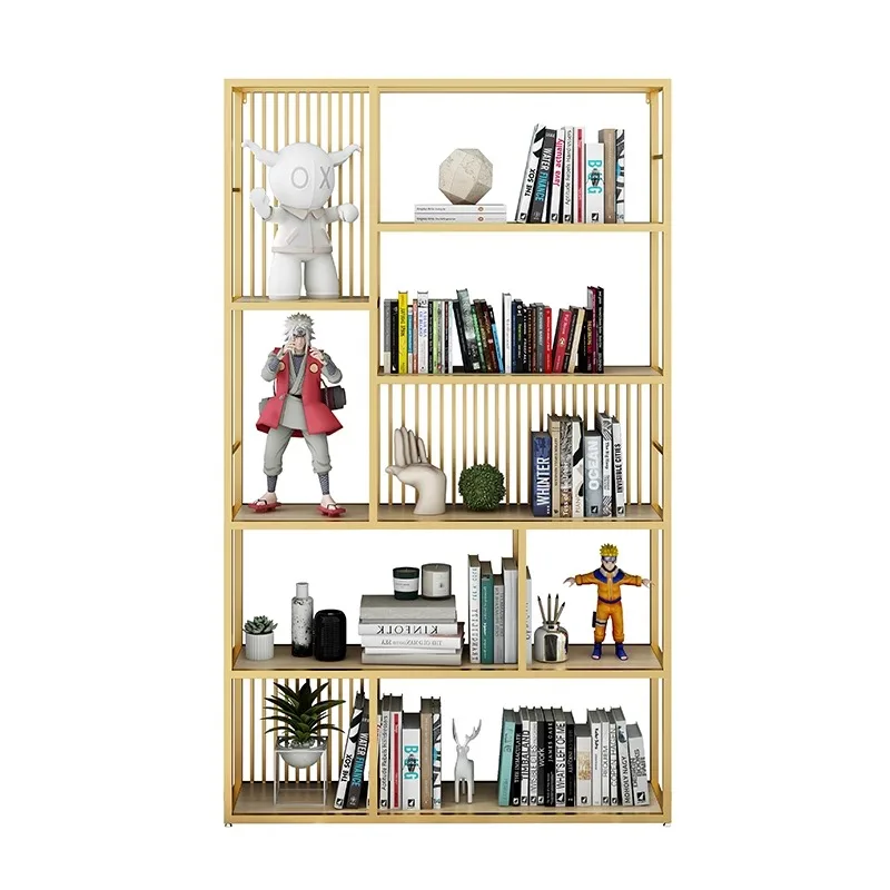 

Light luxury multi-layer floor-to-ceiling rack storage book wall partition rack