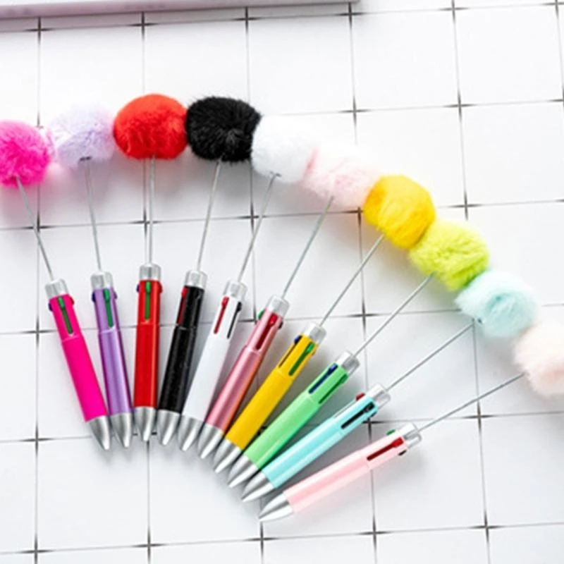 Beadable Multicolor Pen 4 Color in 1 Retractable Ballpoint Pen for Office School