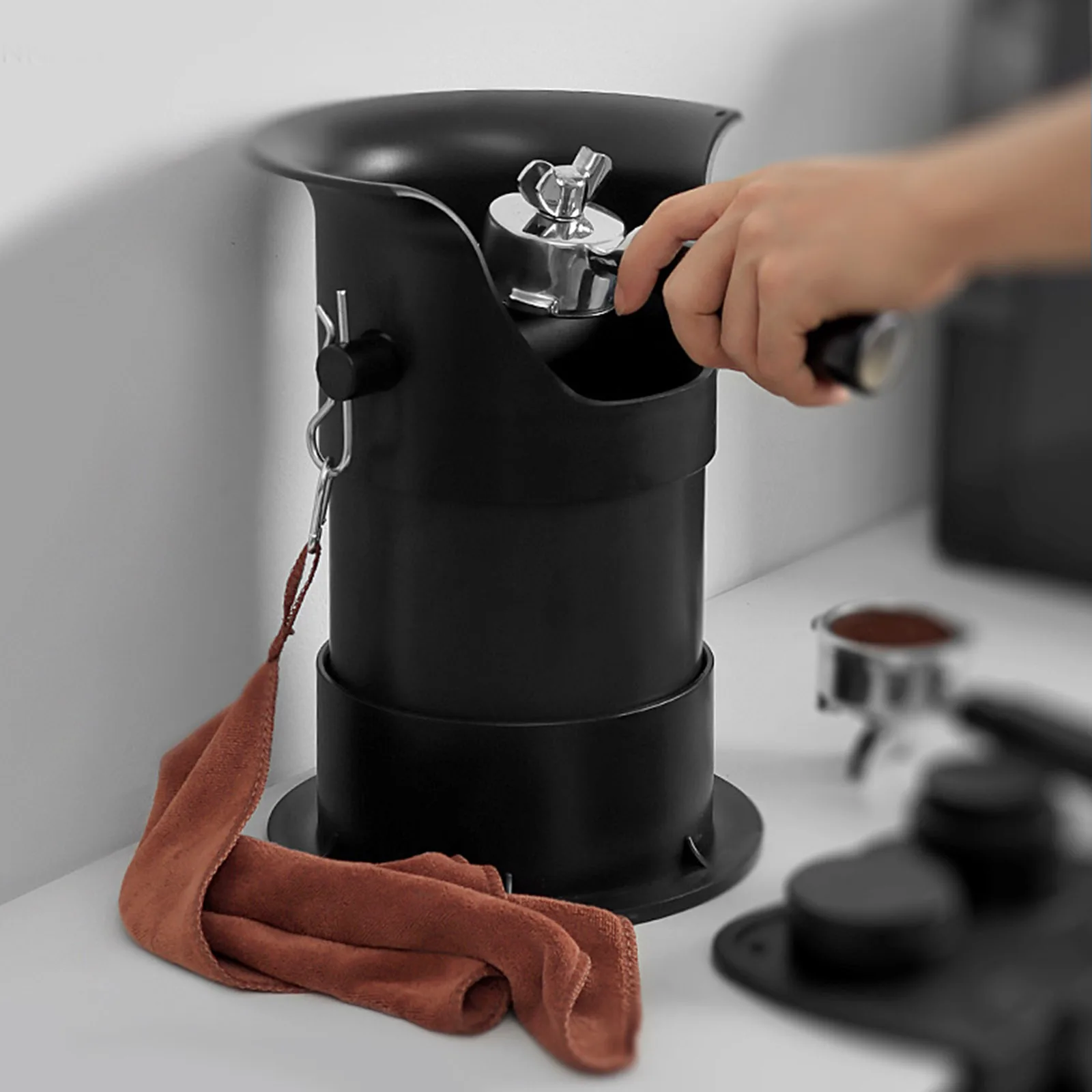 

Coffee Ground Knock Box with Knock Bar Large Capacity Espresso Knock Box for Office Home Shop Household Restaurant
