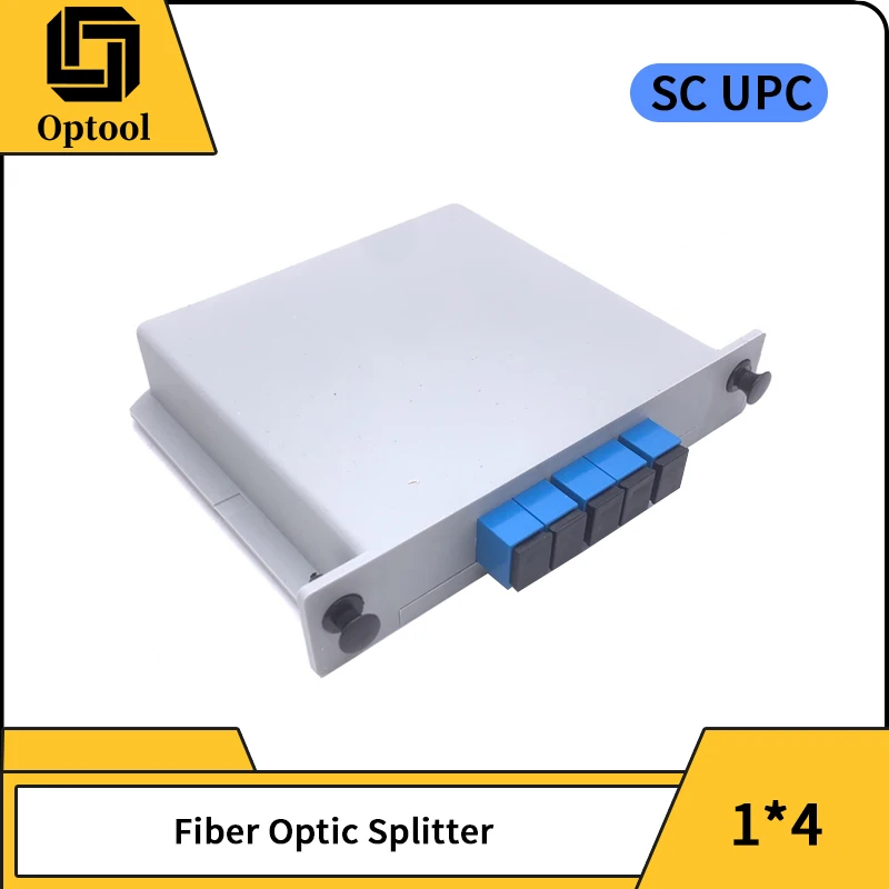 

FTTH 1x4 Fiber Optic Splitter Box PLC Insert sheet Type Fiber Optical Coupler Splitter Insertion 1*4 upc sc coupler