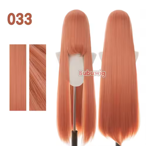 Bubuwig Synthetic Hair 100cm Long Straight Pure Color Cosplay Wigs Over 100 Colors Black White Red Blue Brown Wig Heat Resistant - Image 15