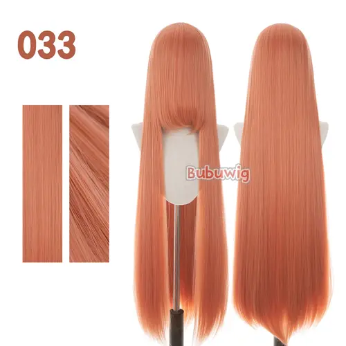 Bubuwig Synthetic Hair 100cm Long Straight Pure Color Cosplay Wigs Over 100 Colors Black White Red Blue Brown Wig Heat Resistant - Image 15