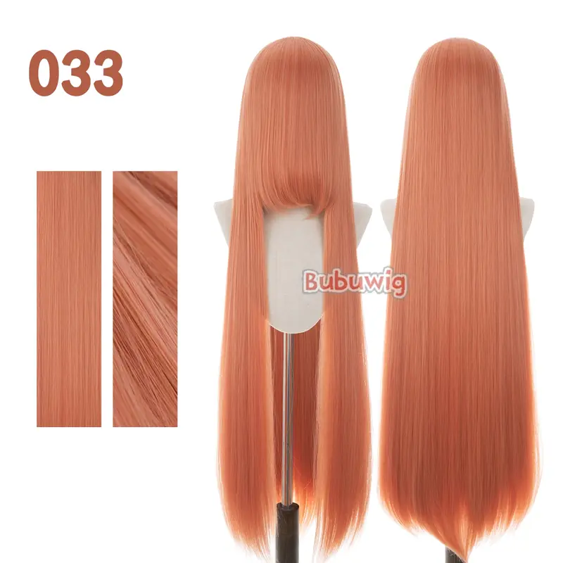 Bubuwig Synthetic Hair 100cm Long Straight Pure Color Cosplay Wigs Over 100 Colors Black White Red Blue Brown Wig Heat Resistant - Image 15