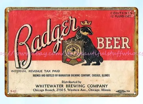 Badger Beer metal tin sign  inspirational restaurant pub wall art