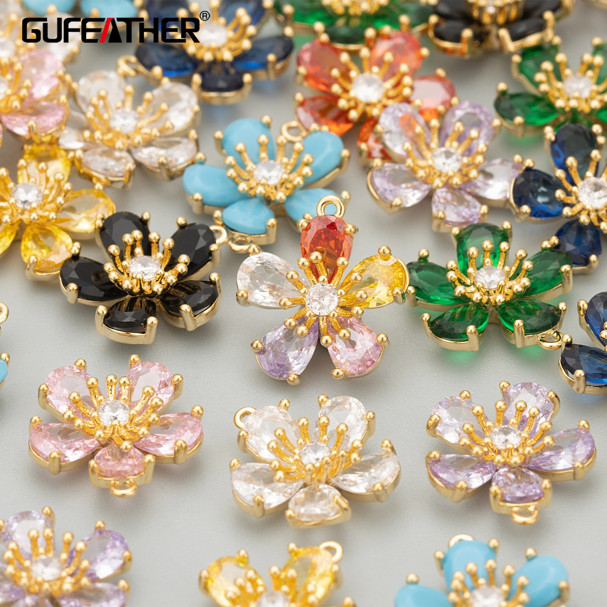 

GUFEATHER ME58,jewelry accessories,18k gold plated,copper,nickel free,zircons,charms,diy pendants,jewelry making,6pcs/lot