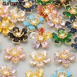 GUFEATHER ME58,jewelry accessories,18k gold plated,copper,nickel free,zircons,charms,diy pendants,jewelry making,6pcs/lot