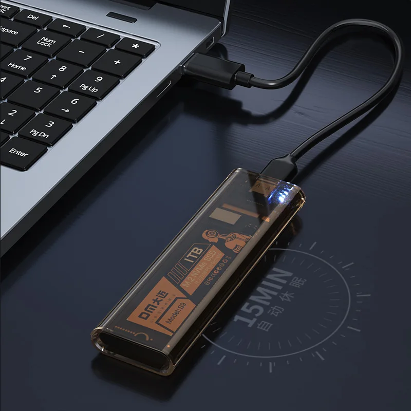 DM M.2 NVME SSD 10Gbps to USB 3.1 Type-C Converter Adapter Enclosure Case Solid State Hard Disk Box HD990