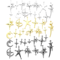 5Pcs 3 Colors Four-Pointed Star Wishing Meteor Charms For Earrings necklaces Pendants DIY Jewelry Making accessories W299