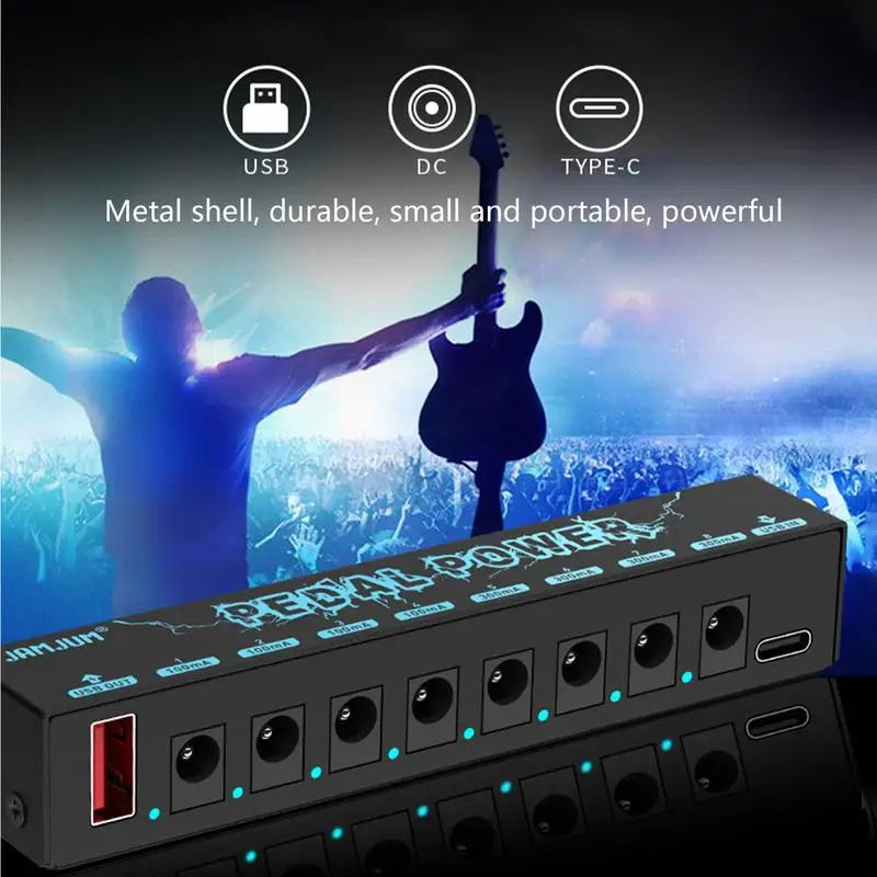 Power Supply Output Compact Pedal Board Power With Fully Isolated Power Practical Guitar Effect Pedal Power Supply Lightweight