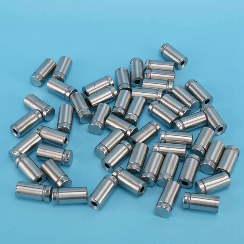 A67P-100 Pack Sign Standoff Screws Advertising Screws Stainless Steel Wall Standoff Mounts Glass Acrylic Nail (1/2 X 1 Inch)