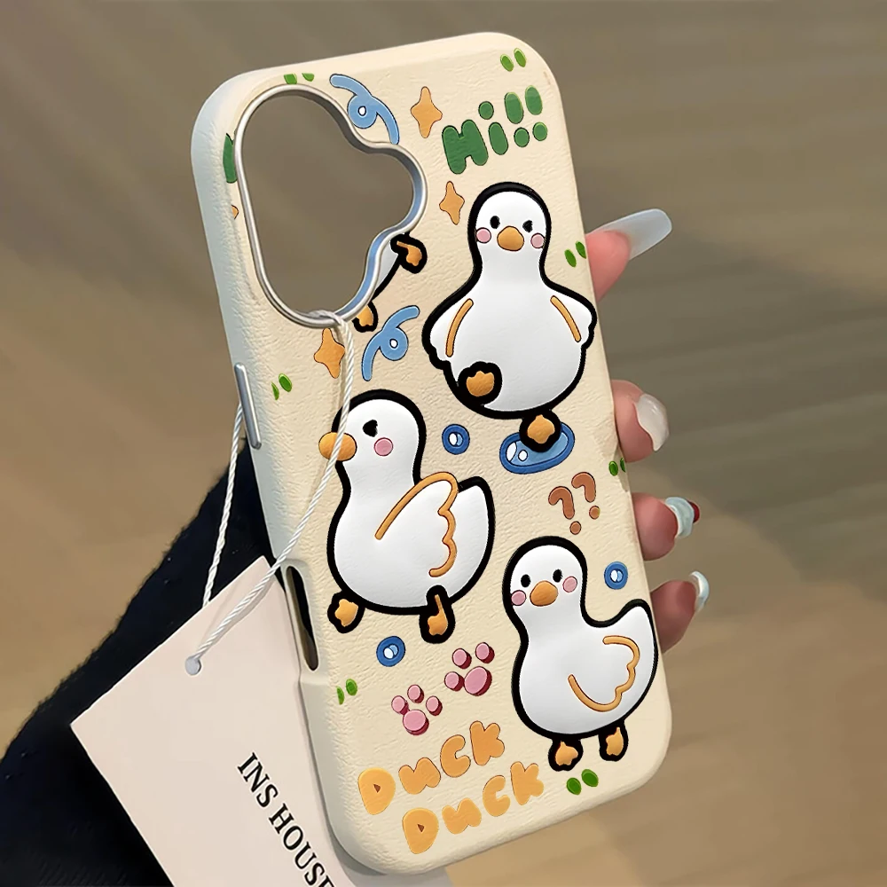 Niedliche Enten-Schutzhülle für iPhone 16 17 Pro Max Hüllen iPhone 17 11 12 13 ProMax 14 15 16 Plus 8 XS XR Stoßfeste Lederhülle – Detail 14