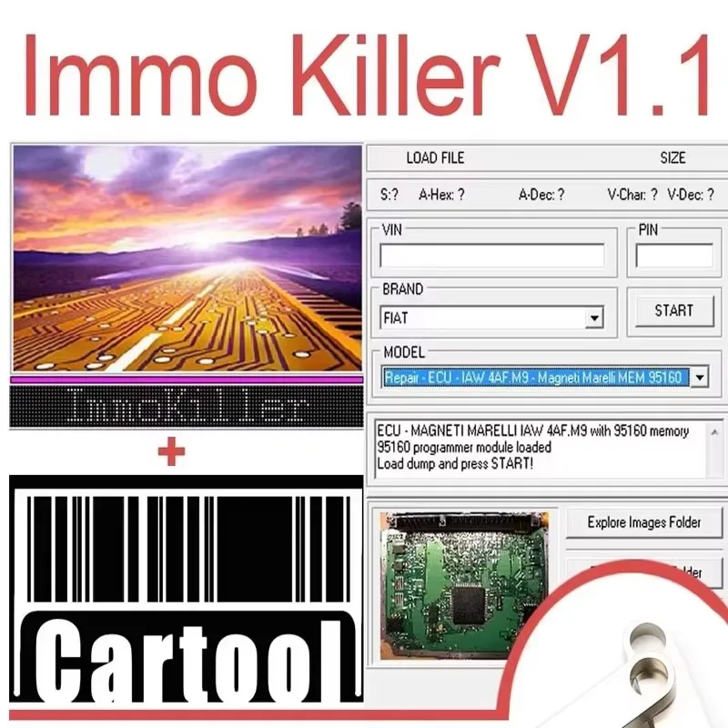 New ImmoKiller V1.10 IMMO Off Software v1.1 Immo Killer ECU Programmer Tool for Car Repairing Passing Virigining the Immobilizer