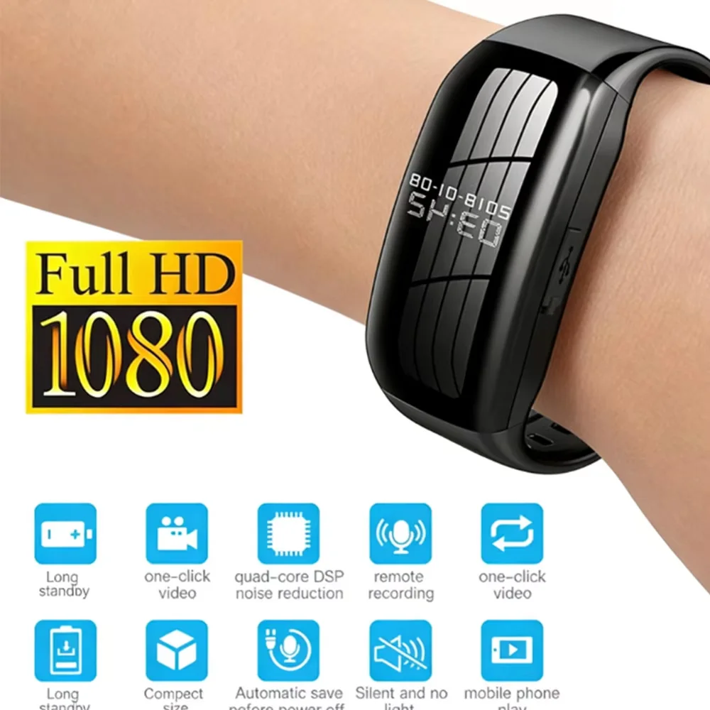 8-128GB SmartWatch 1080P HD Audio Voice Recorder Wristband Can Take photos Camera Watch Intelligent Noise Reduce Bracelet