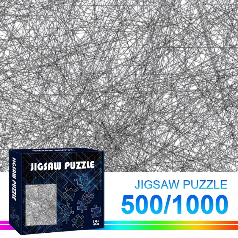 500/1000pcs Abstract Line Art Jigsaw Puzzle | Challenging Large Puzzle for Adults and Families, Ideal for Couples and Group Ac