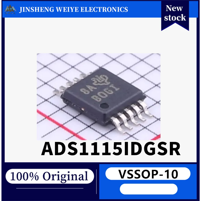 (2/10 pieces) ADS1115IDGSR ADS1115I VSSOP-10 16-bit Analog-to-Digital Converter Chip, Brand New, Original, In Stock, Electronic