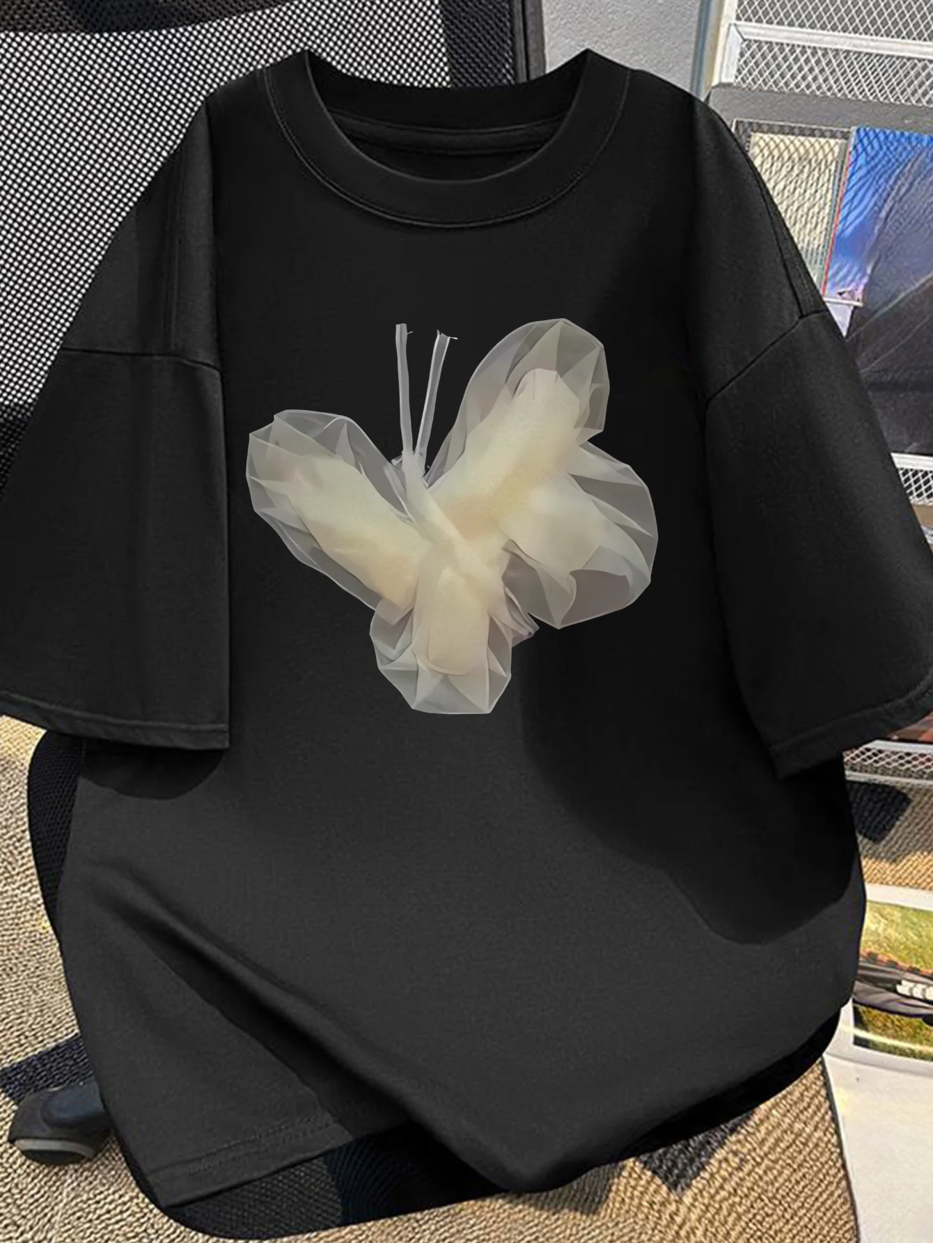 

Butterfly Graphic Printing Summer Autumn Winter Cotton Casual Comfortable Men's and Women's T-Shirts Short Sleeves Outdoor