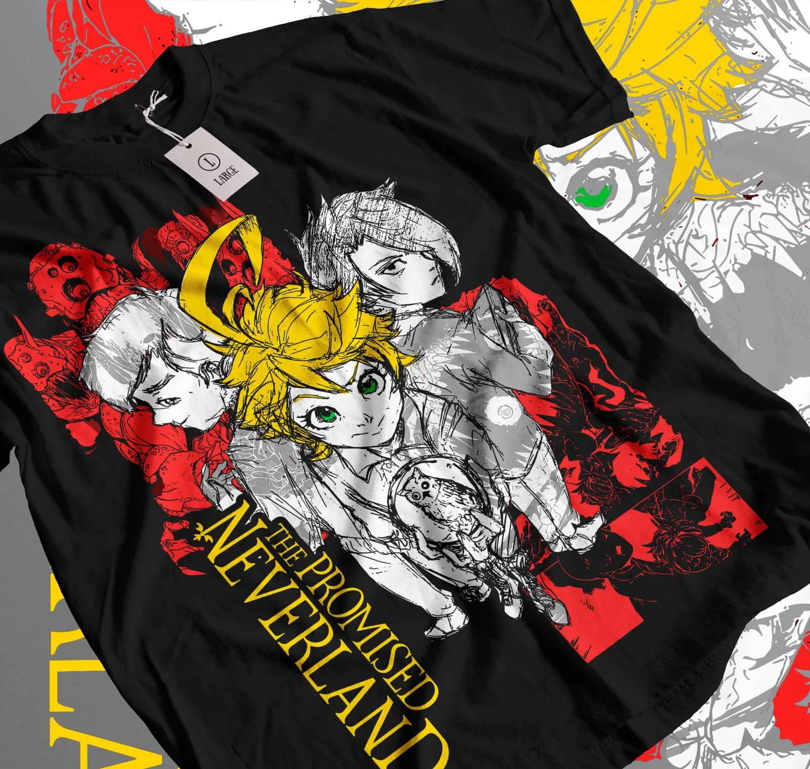 Camiseta Unisex The Promised Neverland Emma RayNor hombre Yakusoku No Neverland de todas las tallas