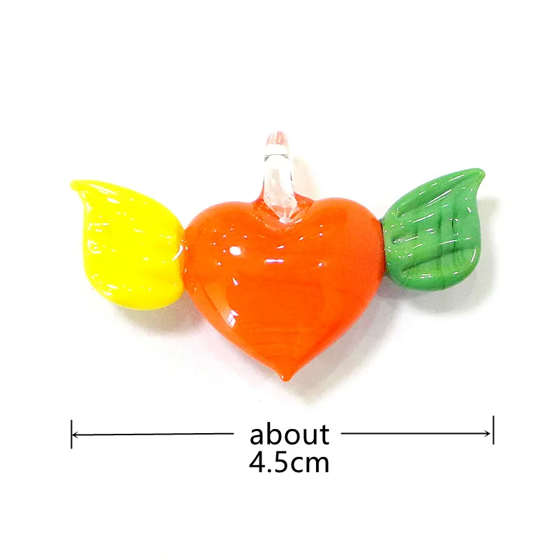 2pcs Creative Lovely Heart-Shaped Charm Glass Pendant Wedding Party Hanging Decor Supplies Rare Women Jewelry Making Accessories