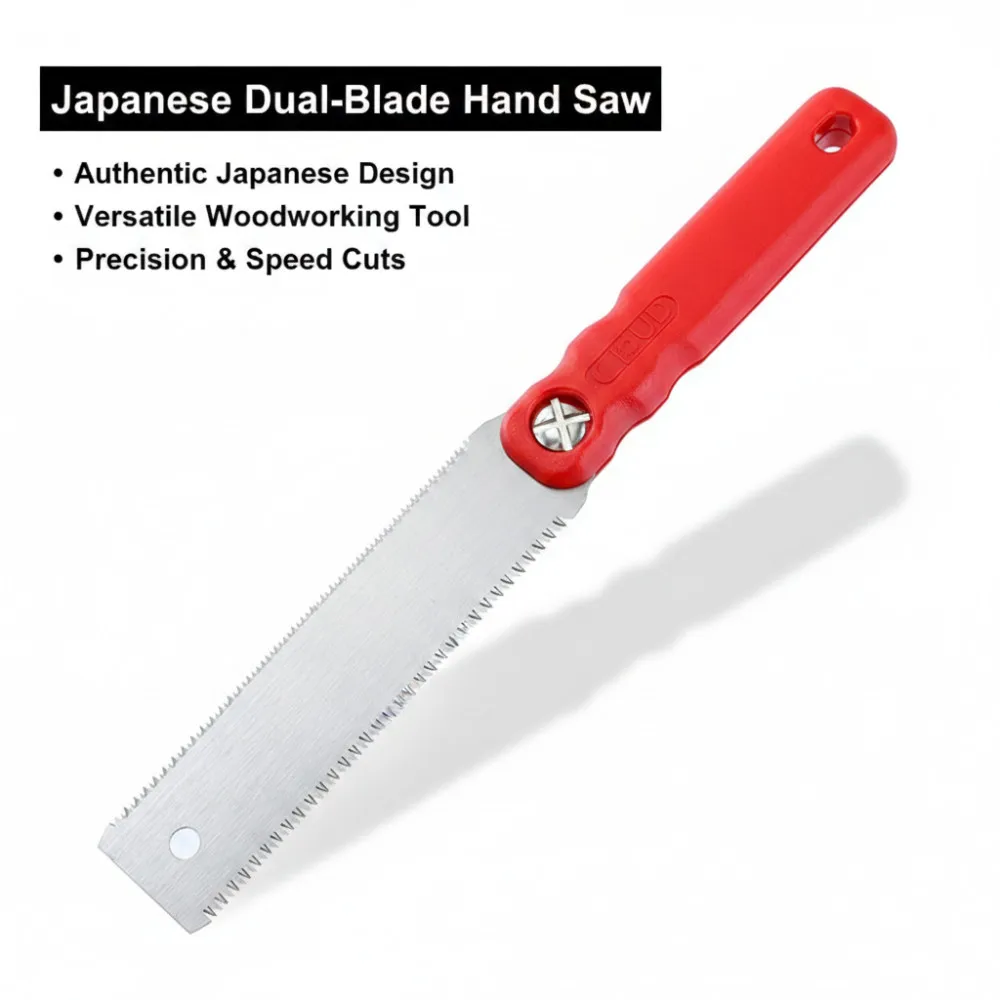 Japanese Small Double-sided Saw Woodworking Hand Mini Saw 65mn Steel Flexible Blade for Cutting Wood Plastic Hand Tools